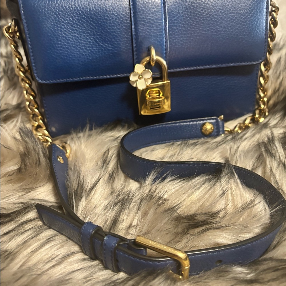 Sicily Dolce and Gabbana Blue Leather Chain Bag—very good condition (Authentic)